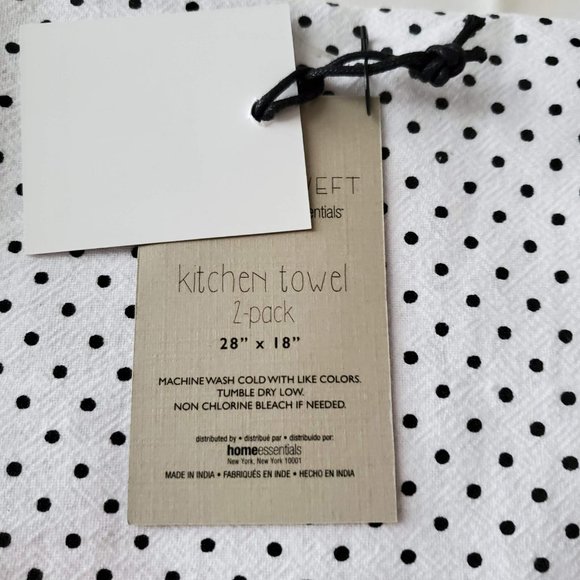 Stitch & Weft Kitchen Polka Dot Kitchen Towels Set Of 2 Thankful
